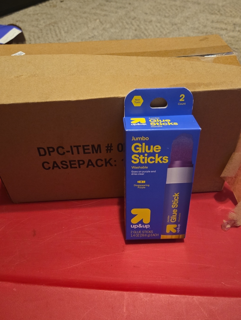 Jumbo Purple Glue Sticks - Case Of 12,  2 Packs Sku 834